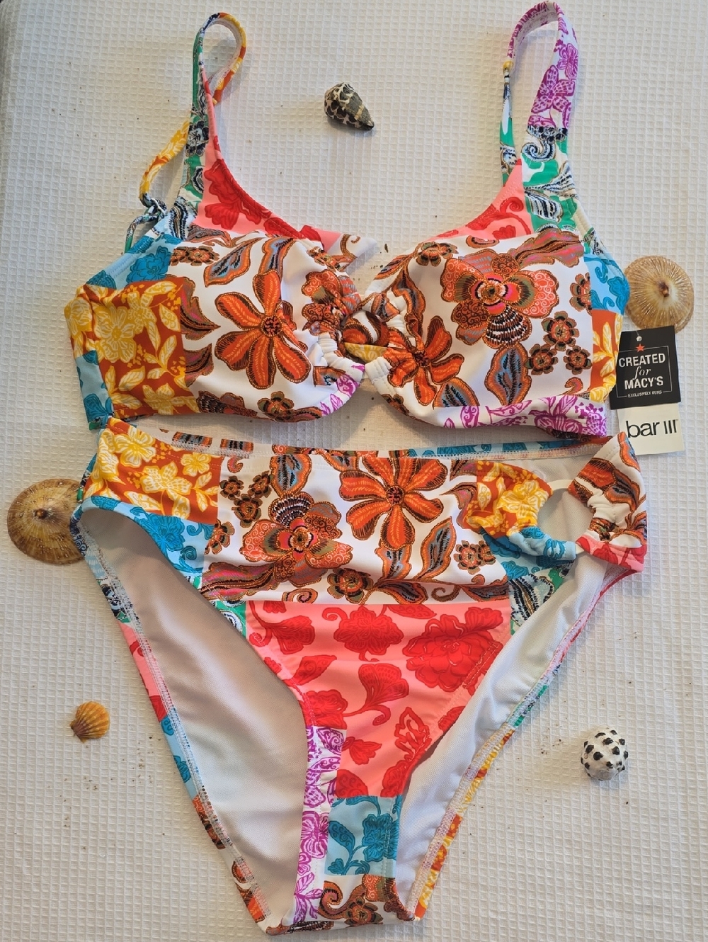 Bar III Women's Multicolor Floral Two-Piece Swim Set